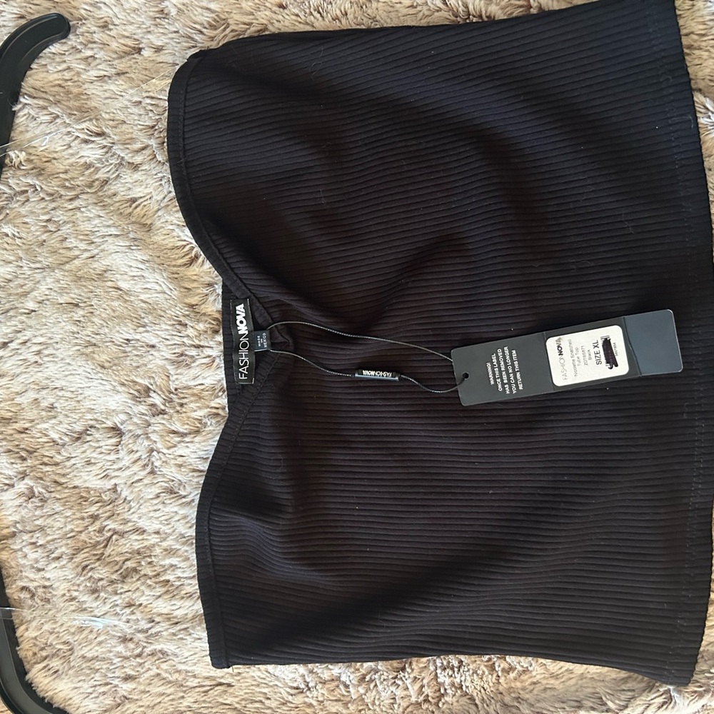 Fashion Nova Black Ribbed Top